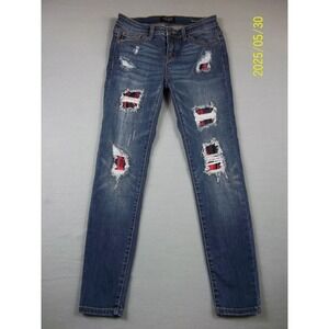 Judy Blue Skinny Fit Jeans Women's Size 5/27 Distressed Dark Wash Stretch 28x28